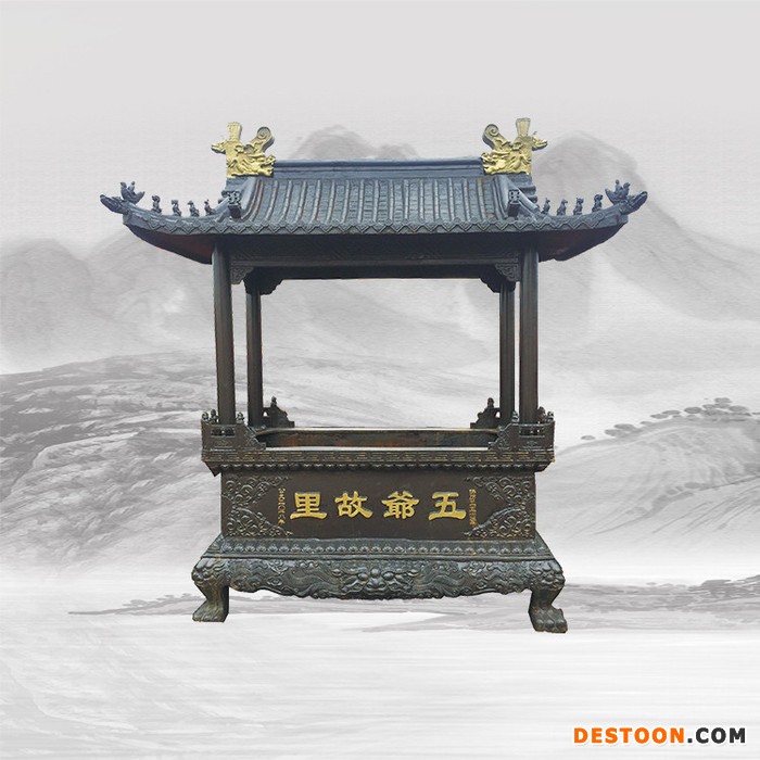 佳祥 铜香炉 宫殿香炉 寺庙室外铸铁带顶盖焚香佛道教插香定制露天祠堂香炉厂家图1