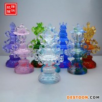 琉璃八吉祥佛具琉璃香薰炉曼扎盘厂家琉璃护法杯八吉祥佛具琉璃聚宝盘