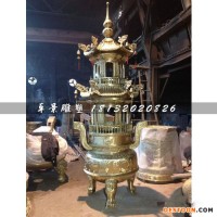 铜雕盘香炉