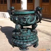 妙缘雕塑 铜雕香炉生产基地 铸铁仿古香炉 定做铜雕鼎 铁釉三足鼎香炉 线香香炉 佛教佛堂用品 双耳香炉