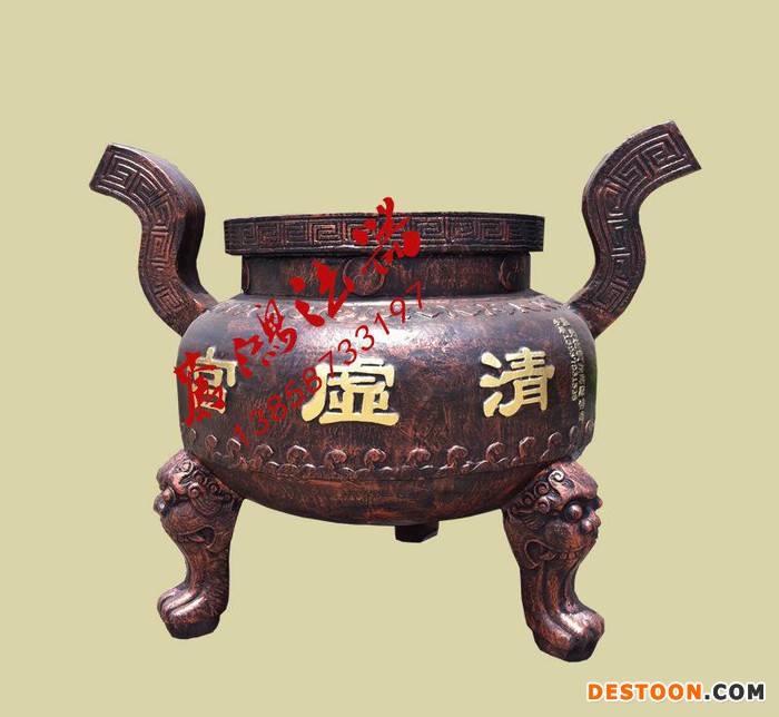 **寺庙香炉，熏香炉，铸铁圆形祠堂香炉图1