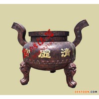 **寺庙香炉，熏香炉，铸铁圆形祠堂香炉