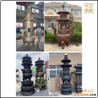 中正铜雕 供佛香炉批发 厂家销售寺院铸铁香炉 寺院焚香长方形平口香炉