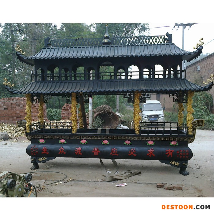 妙缘铜佛像生产厂家专业铸造出售 倒流香铜香炉 铁香炉 **摆件香炉 大型寺庙烧香拜佛香炉图1