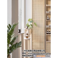 乐美展示LM-HZP-174 北欧落地置物架精油专卖店商场收纳架木色置物架现货化妆品护肤品展示柜展示架